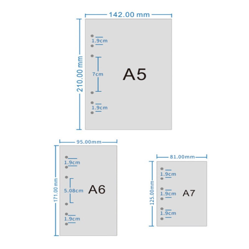 Loose Notebook Leaflets - A5 A6 A7 Packs