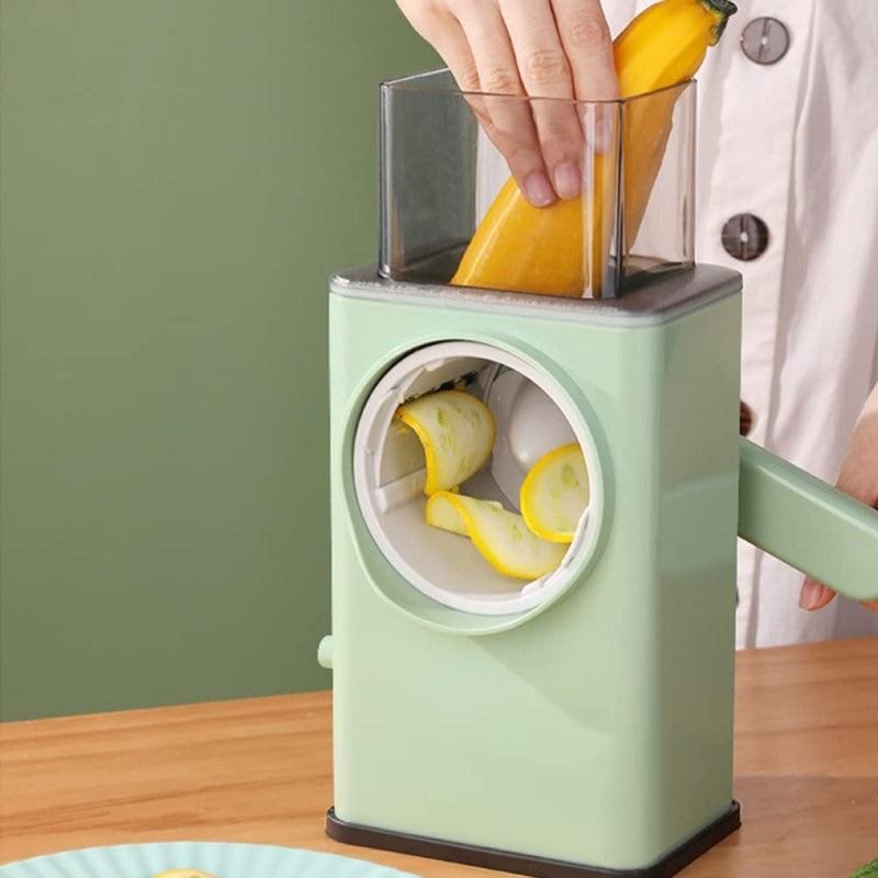 Multipurpose 3-in-1 Steel Food Chopper - Rotary Cheese Vegetable Slicer