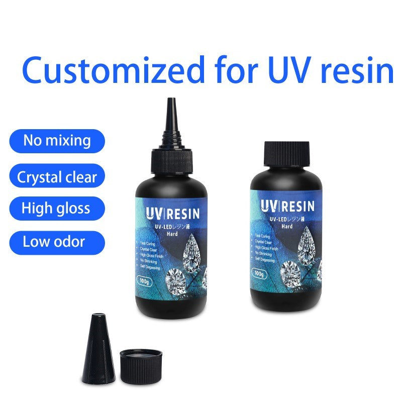 UV Resin - Fast Curing Crystal Clear Hard UV Resin 100g Kit for Jewelry Making Craft Decoration