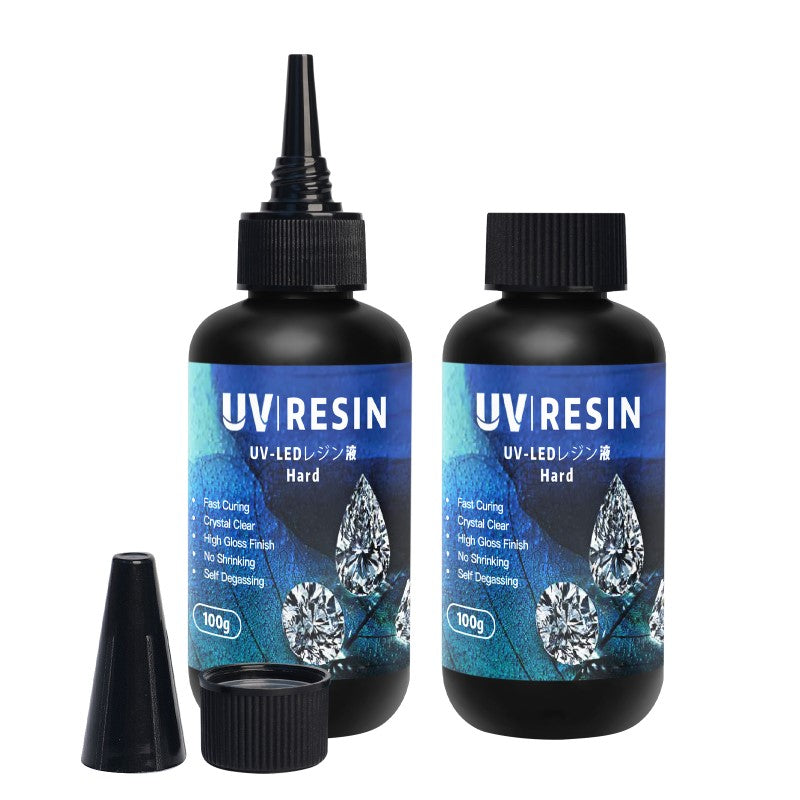 UV Resin - Fast Curing Crystal Clear Hard UV Resin 100g Kit for Jewelry Making Craft Decoration